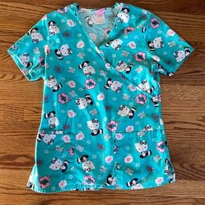 Hello Kitty scrub top shirt CNA medical assistant Nurse RN LPN cute
